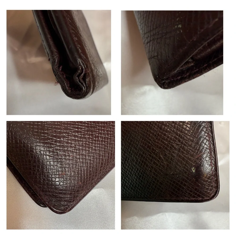 Louis Vuitton Bifold Wallet Brown Taiga Leather (Made in France) with Callouts